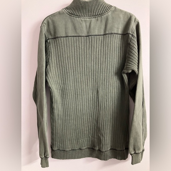 Xtreme Gear Men’s Pullover Knit 1/4 Zipper Top/Sweater, M, Faded Olive Green - Picture 2 of 4